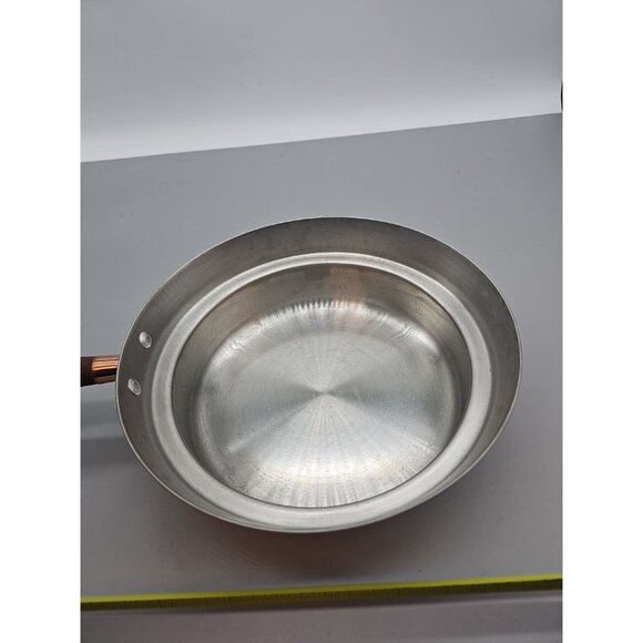 Beautiful Vintage Copper Chafing Dish Wood Handle Pan Only - Picture 4 of 9